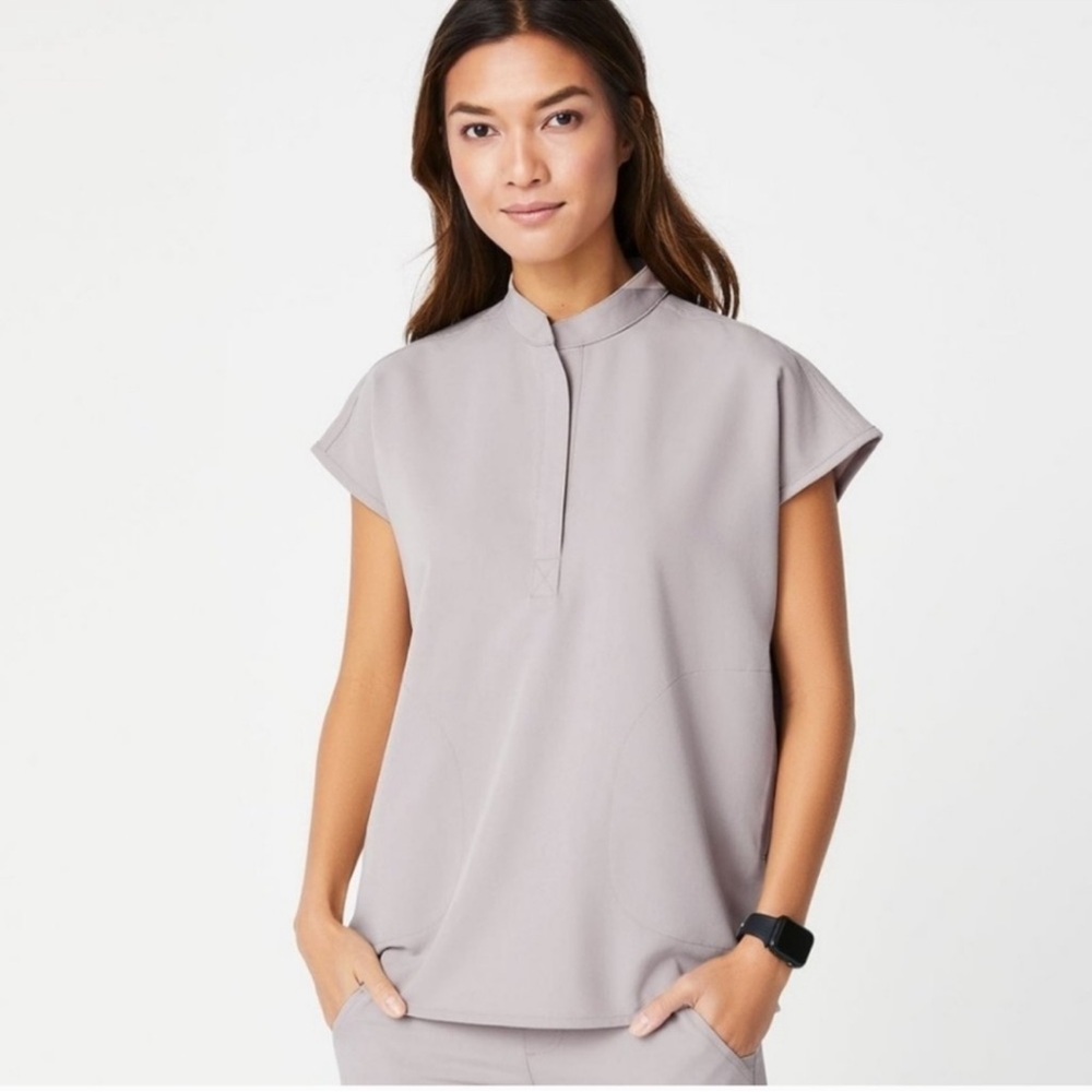Figs Slate Rafaela Scrub Top Size XL - Picture 2 of 7